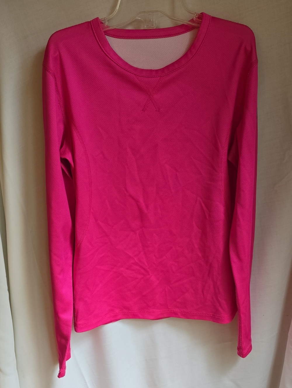 Mizuno Long Sleeve Crew Neck Performance Top in Bright Pink